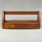 Vintage Wandplank Met Lades, Dyrlund, Massief Teak, Denemarken 1970'S thumbnail 12