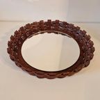 70's Vintage Spiegel Rotan Spiegel Ronde Retro Spiegel thumbnail 3