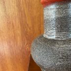 Vintage Stella Keramiek. Vintage Aardewerk Vaas Van Stehla. Brutalist East Germany Vaas thumbnail 11