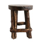 Vintage Zware Houten Kruk/Plantentafel, Jaren '60/'70 thumbnail 2