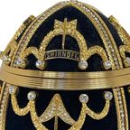 Faberge Egg - Smirnoff - Ca. 3.5Kgs - Black Velvet And Crystal Inlay On Gold Colored Framework - thumbnail 7