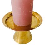 Vintage Mid-century Strakke Messing Kaarsenhouder Gouden Kandelaar 1950’s thumbnail 3