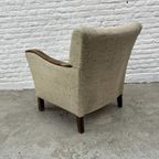 Vintage Fauteuil - Houten Armleuningen - Ecru / Beige thumbnail 9