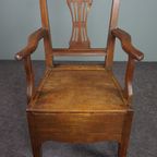 Prachtige Antieke Engelse Eind 18 Begin 19E Eeuwse Arm Chair, Stoel Met Armleuningen thumbnail 7