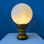 Vintage West-Duitsland Keramische Tafellamp In Donkergele Kleur / Retro Glazen Bureaulamp thumbnail 3