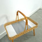Rotan Dienblad Op Poten Met Grijs Formica thumbnail 3