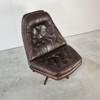 Vintage Deense Draaifauteuil, Kantelbaar, Leer thumbnail 6