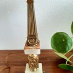 Vintage Onyx Marmer Messing Lamp thumbnail 6