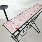 Vintage Bijzettafel Met Lectuurbak En Kandelaars thumbnail 5