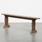 Geweldige Antieke Franse Halbank/ Bank Voor Aan De Eettafel Met Een Prachtig Patina thumbnail 5