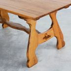 Brutalist Eettafel | Vintage Tafel | Jaren 50 | Eiken thumbnail 10