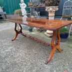 Antieke Harp Salontafel, Bijzettafel, Lichte Gebruikssporen thumbnail 4