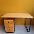 Vintage Bureau In Bauhaus Style, Retro Industriëel, Desk thumbnail 7