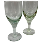 Set Vintage Mondgeblazen Wijnglazen 2 Stuks thumbnail 2