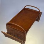 Vintage Rotan Salontafel / Bijzettafel, Met Lectuurbak 1960 - 1970 thumbnail 5