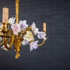 Italian Art Deco Chandelier With Flowers thumbnail 7