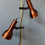 Mid Century Vloerlamp Met Bourdeaux Red Spots / Space Age Standing Light thumbnail 9