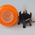 Scandinavische Oranje Glazen Tafellamp In Paddestoelstijl Van Ledungs, Zweden Jaren 70 thumbnail 8
