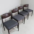 4x Vintage Eetkamerstoelen - Jaren '60, Bruin, Grijs thumbnail 2
