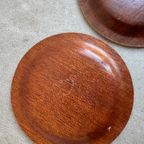 Set Van 6 Vintage Scandinavische Silva Teak Onderzetters thumbnail 4