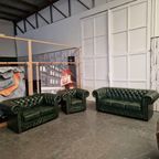 Chesterfield Brighton Antiek Groen – 1+2+3-zits Bankset Met Salontafel thumbnail 9