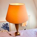 Prachtige Grote Koperen Hollywood Regency Lamp thumbnail 3