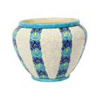 Polychrome Bloempot Vaas Catteau Boch Keramis Art Deco Ca. 1922 thumbnail 6