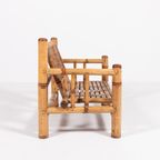 Italian Modern Bamboo-Wicker Bench, 1970’S thumbnail 5