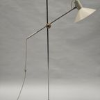 Vintage Staande Hengellamp Gepo Vloerlamp Wit Metaal Anvia thumbnail 2