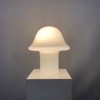 Large Fully White Glass Peill and Putzler Mushroom Table Lamp Xl 1970 thumbnail 3