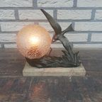Art Deco Tafellamp Met Vogel 1920'S | Kerst thumbnail 2
