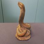 Een In Albast Gesneden Vintage Beeld Van Een Cobra thumbnail 6