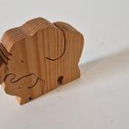 2 Olifant Beeldjes Van Grenen Hout thumbnail 6