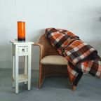 Bruin Deken/Plaid Met Rood Oranje Wit Geblokt (2 Zijdig) thumbnail 2