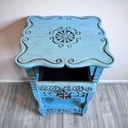 Blauw Ladekastje Met Bloemen, 84 Cm Hoog thumbnail 7