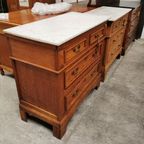 Vintage Frans Dressoir Commode, Ladekast Badkamermeubel Met Marmer Blad 207 thumbnail 17