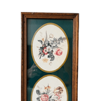Vintage Ingelijste Prent Met Drie Bloemen Tafereeltjes Schilderij thumbnail 5