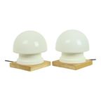 Koppel Mushroom Lampjes Nachtlamp Opaline Vintage thumbnail 5