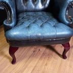 Blauwe Chesterfield Barrelback Fauteuil thumbnail 3