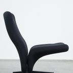 Comfortabele Zwarte Vintage Design Fauteuil Van Pierre Paulin Voor Artifort Concorde Model F780 thumbnail 4