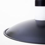 Vintage Ufo Hanglamp Glasshütte Limburg Metaal En Opaal Glas thumbnail 5