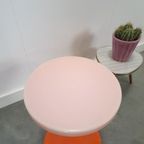 Kunststof Kruk Oranje Met Wit Nr. 4 Vintage thumbnail 5