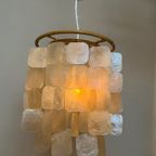 Capiz Schelpen Lamp Hanglamp Parelmoer Schelp Bamboe Frame Wit Bedrading thumbnail 10