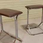 Set Van 2 Vintage Chrome En Vinyl Kruks Krukjes thumbnail 18