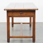 Zeer Mooie Antieke Franse Eettafel Van Vruchtenbomen Hout Met 3 Lades Uit Eind 18e Eeuw thumbnail 10