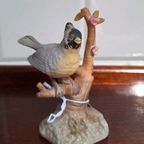 Vintage Foreign Ceramics Beeldje, Vogeltje, Mat Porselein thumbnail 2