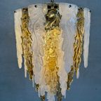 Xl Murano Chandelier Gold/ White Leaves thumbnail 3