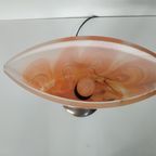 Vintage '60-70s Style' Glazen Tafellamp Geel Oranje Vlam/swirlmotief thumbnail 9