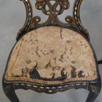 Set Van 2 Prachtige, Unieke, Sierlijke Antieke 19E Eeuwse Engelse Chinoiserie Mother Of Pearl Sto thumbnail 6
