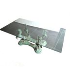 Vintage Hollywood Regency Stijl Salontafel Met Bronzen Paarden, Jaren '70 thumbnail 2